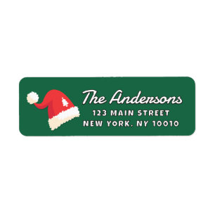 Modern Cute Santa Hats Custom Return Address