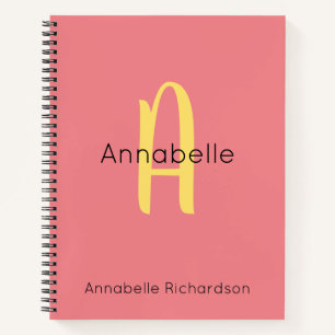 Modern Cute Script Trendy Pink Chic Calligraphy Notebook