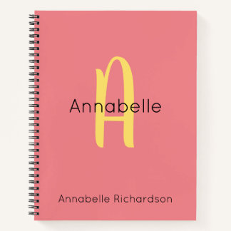Modern Cute Script Trendy Pink Chic Calligraphy Notebook