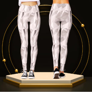 Modern Cute Sliver Grey Geometric Pattern Unique   Leggings