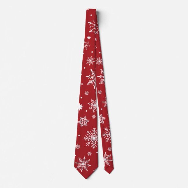 Modern Cute snowflakes pattern Tie (Front)