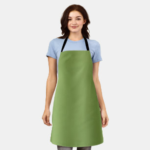 Modern cute Solid Green gradient Wave pattern Apron