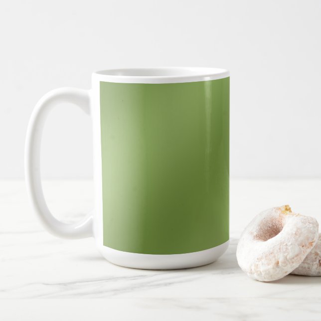 Modern cute Solid Green gradient Wave pattern Coffee Mug (With Donut)