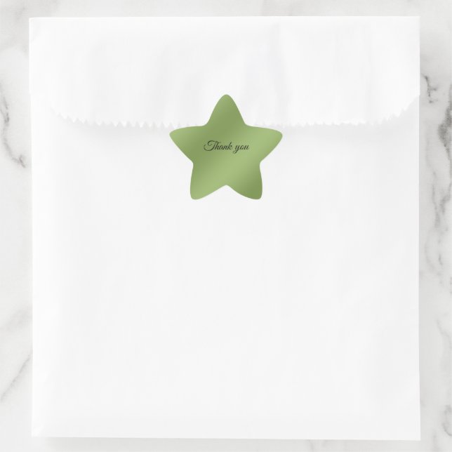Modern cute Solid Green gradient Wave pattern Star Sticker (Bag)