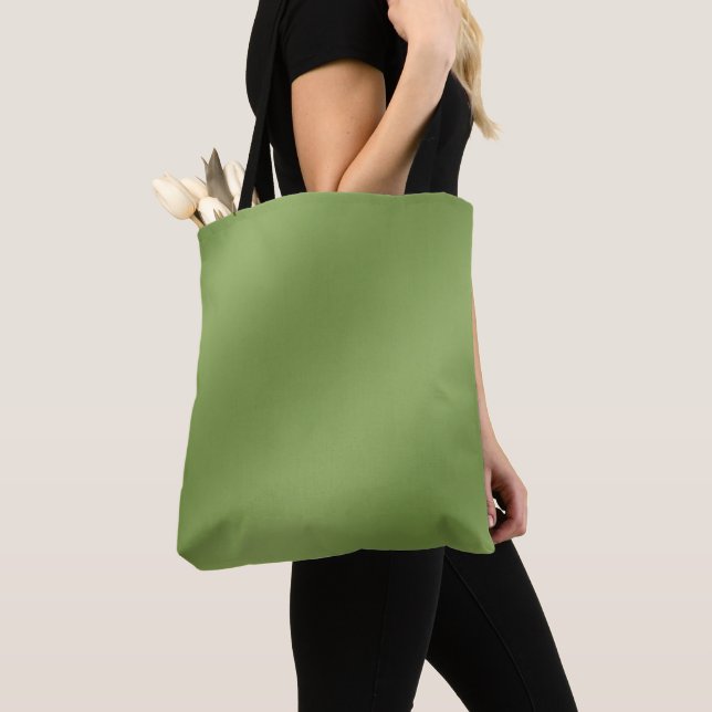 Modern cute Solid Green gradient Wave pattern Tote Bag (Close Up)