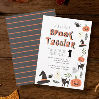 Modern Cute Spooktacular Halloween Birthday