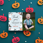 Modern Cute Spooky One Halloween Boy 1st Birthday Thank You Card<br><div class="desc">Modern Cute Spooky One Halloween Boy First Birthday Thank You Card. (Photo by Ryan Gagnon on Unsplash. Kindly replace it with your own.)</div>