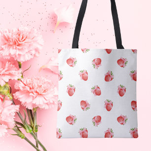 Modern Cute Strawberry Design Tote Bag
