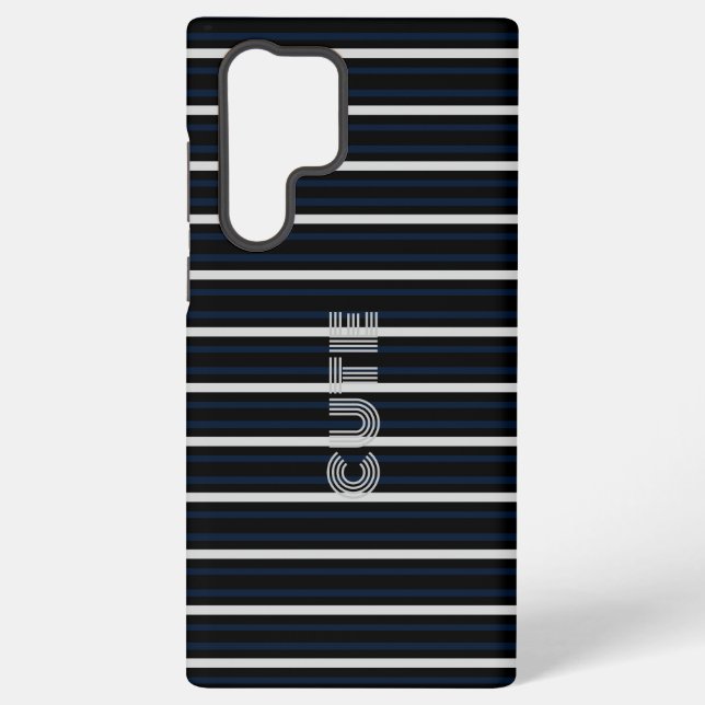 Modern Cute Striped Samsung Galaxy S22 Ultra Case (Back)
