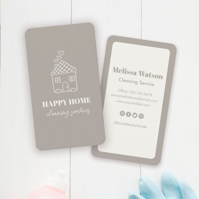 Modern Cute Stylish House Cleaning Service Maid  Business Card (Creator Uploaded)
