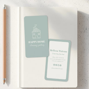 Modern Cute Stylish House Cleaning Service Maid  Business Card