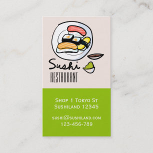 Modern cute Sushi restaurant or catering business Card