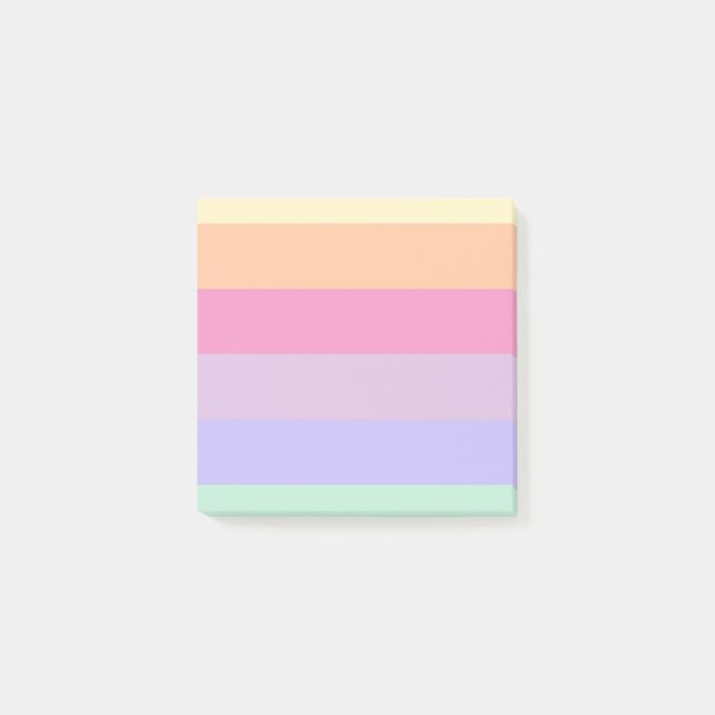 Modern Cute Template Custom Striped Rainbow Colour Post-it Notes (Front)