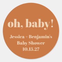 Modern Cute Terracotta Baby Shower Custom Name