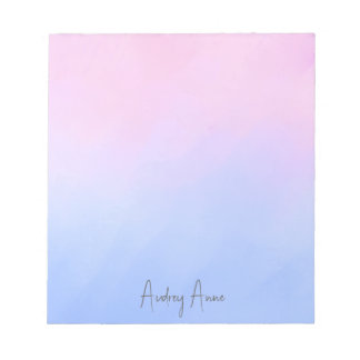 Modern Cute Trendy Stylish Purple Pink Blue Notepad