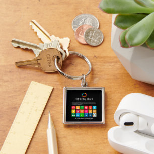 Modern Cute Trendy Sustainable Living Global Goals Key Ring