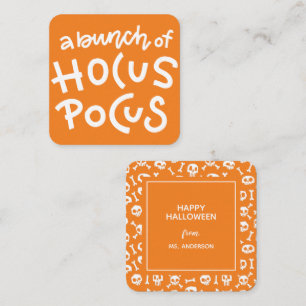 Modern Cute Typography Hocus Pocus Halloween Enclosure Card