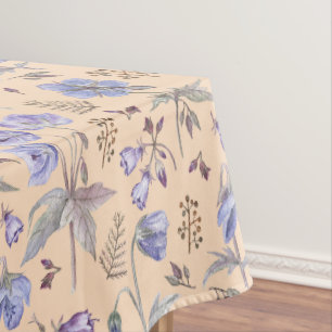 Modern Cute Violet Flowers Garden Baby Shower Tablecloth