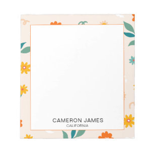 Modern Cute Watercolor Floral Pattern Notepad