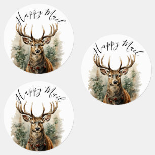 Modern Cute Watercolor Rustic Christmas Reindeer