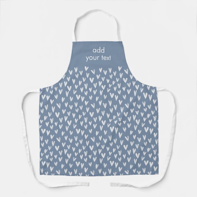 Modern Cute White Girly Small Hearts Pattern Apron (Front)