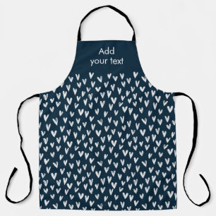 Modern Cute White Girly Small Hearts Pattern Apron