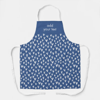 Modern Cute White Girly Small Hearts Pattern Apron