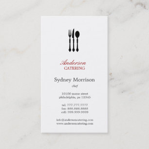 Modern Cutlery Chef/Catering/Restaurant Business Card