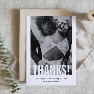 Modern Cutout Vertical Photo Wedding Thank You