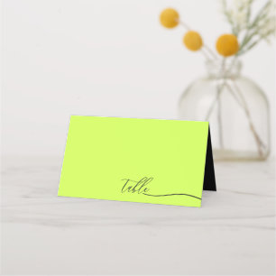 Modern Cyber Lime Jet Black Clear Seating Table Place Card