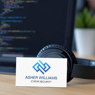 Modern Cyber Security Computer Technology Business Card