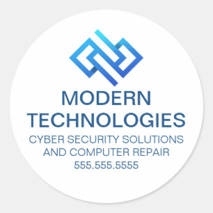 Modern Cyber Security Computer Technology Company Classic Round Sticker