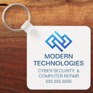 Modern Cyber Security Computer Technology Company Key Ring