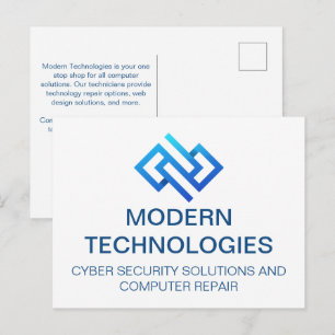 Modern Cyber Security Computer Technology Company Postcard