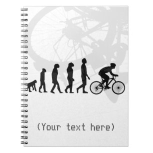 Modern Cycling Human Evolution Scheme Spiral Notebook