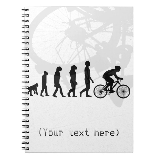 Modern Cycling Human Evolution Scheme Spiral Notebook (Front)