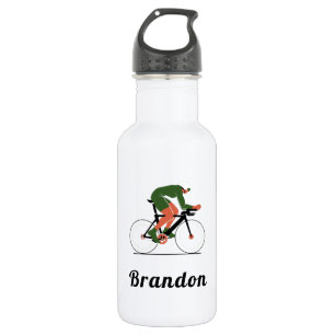 Modern Cycling Illustration Cyclist Custom Name 532 Ml Water Bottle