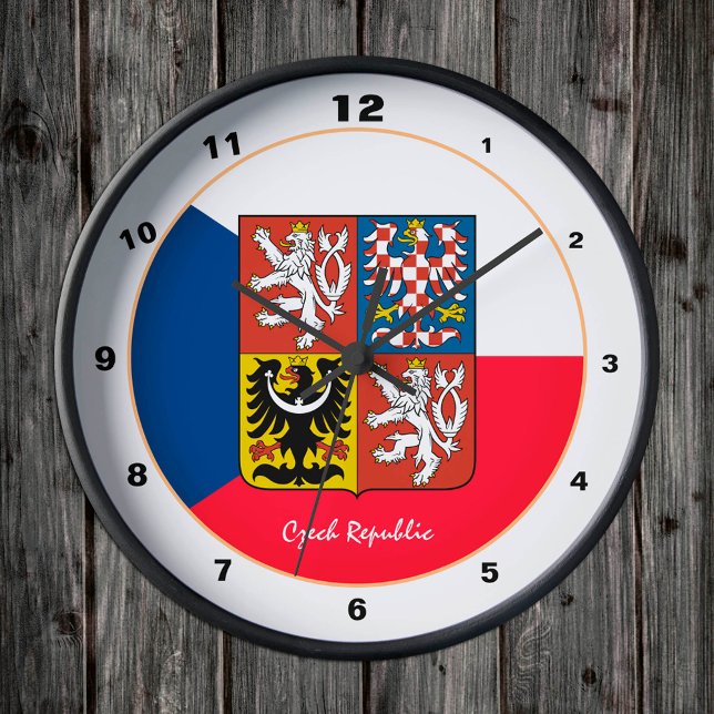 Modern Czech Flag Clock, Czech Republic / Czechia Round Clock (Creator Uploaded)