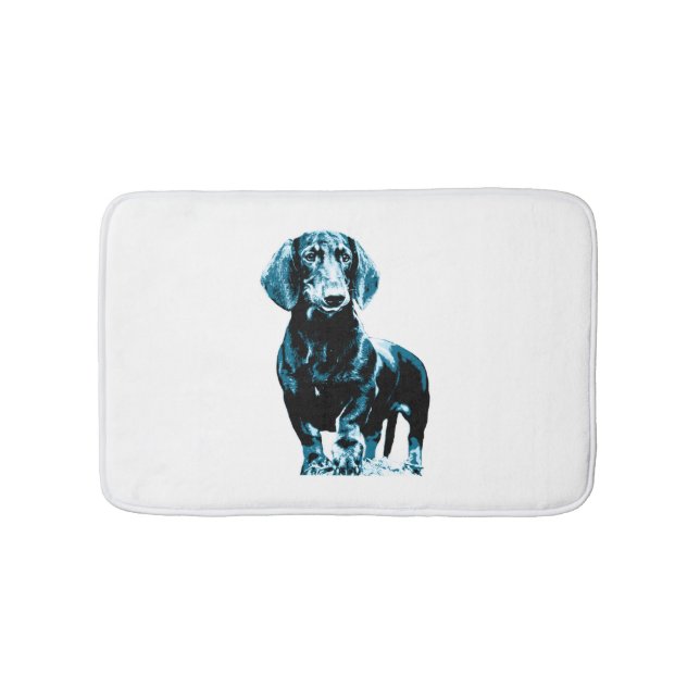 Modern dachshund design   bath mat (Front)