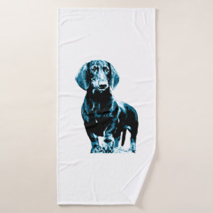 Modern dachshund design   bath towel