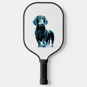 Modern dachshund design   pickleball paddle