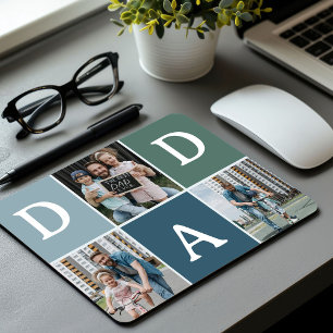 Modern 'DAD' 3 Photo Gift Mouse Pad