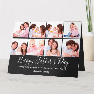 Modern Dad 8 Photo Collage Father's Day gift Card