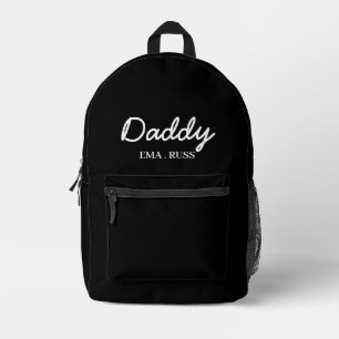 Modern Dad Custom Kids Names Script Design Printed Backpack