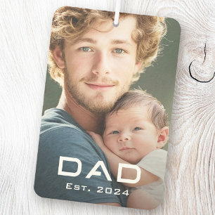 Modern dad est year father's day new baby photo car air freshener