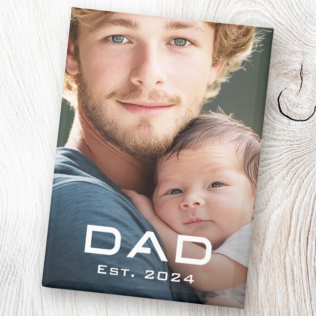 Modern dad est year father's day new baby photo magnet (Modern dad est year father's day new baby photo magnet)