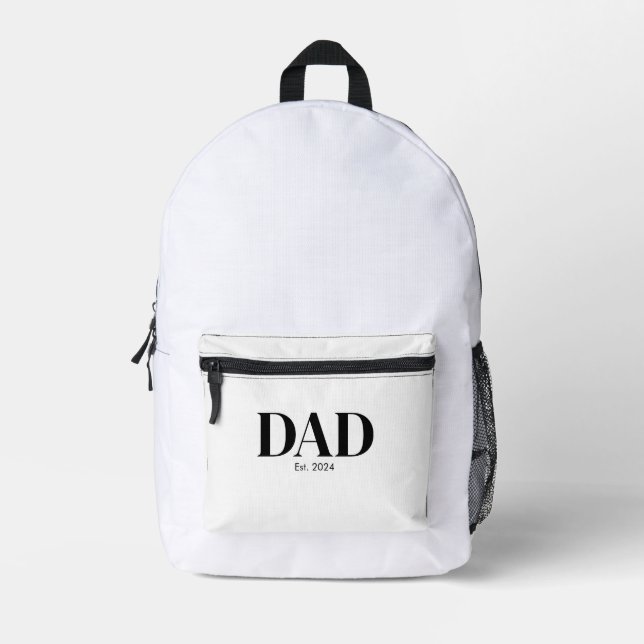Modern Dad Established  Printed Backpack (Front)