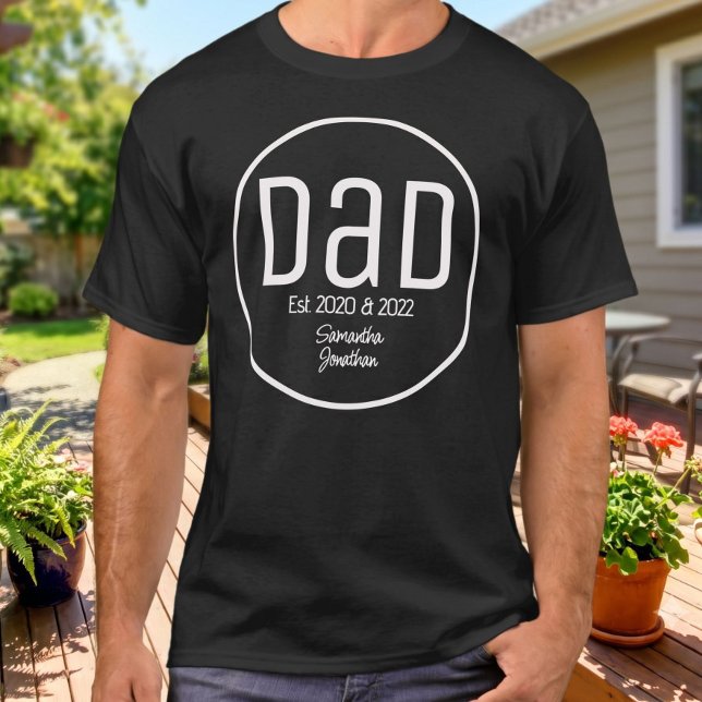 Modern Dad Established Simple Kids Names T-Shirt (Creator Uploaded)