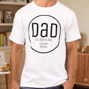 Modern Dad Established Simple Kids Names T-Shirt