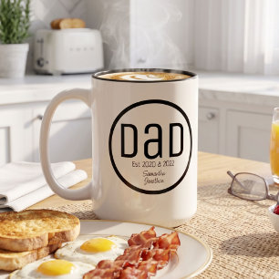 Modern Dad Established Simple Kids Names Two-Tone Coffee Mug